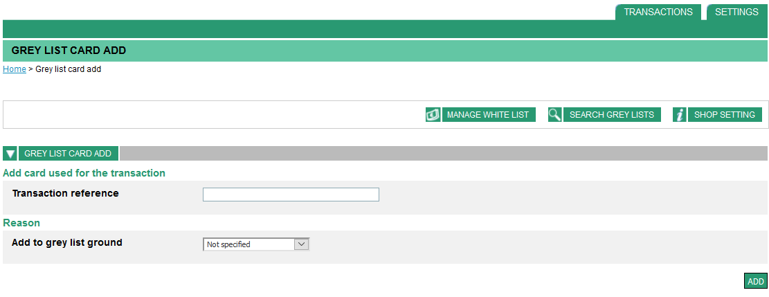 allow to add card by searching with transaction reference or card number