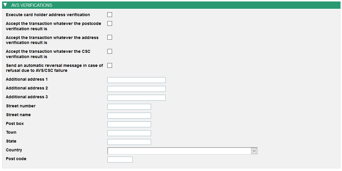 form with different address and activation fields