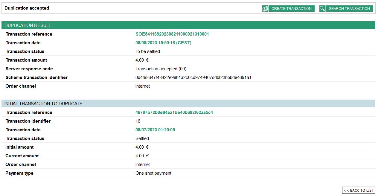 transactions summary