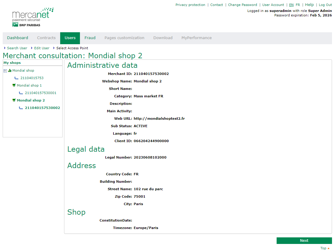 message displayed: access point/role pair successfully added