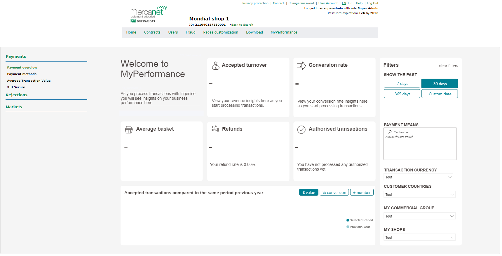 Merchant transactions Dashboard